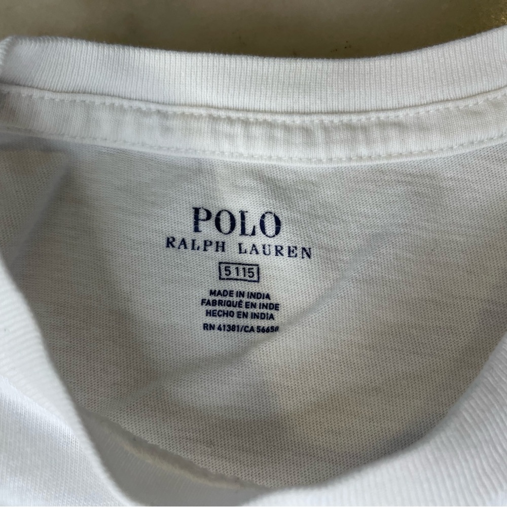 Polo by Ralph Lauren boys White T-Shirt size 5 - Picture 3 of 5